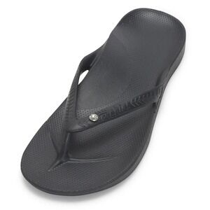 NIB Archies Flip Flops Arch Support Thong Sandals Black Womens Sz M 6 W 7